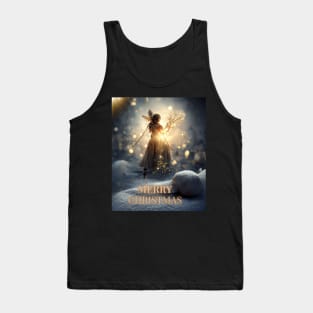 Merry Christmas Night - Xmas Angel on A Winter Evening Tank Top